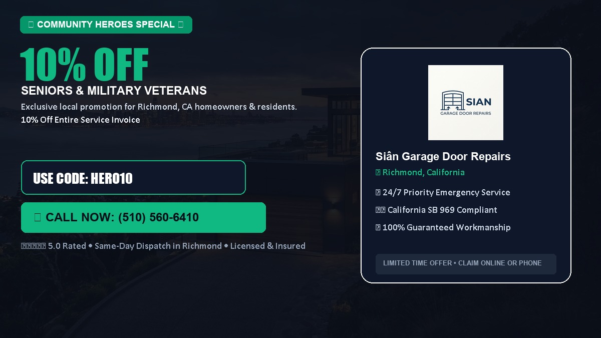 10% OFF Senior Citizens (65+) & Military / Veteran Community Discount in Richmond, CA